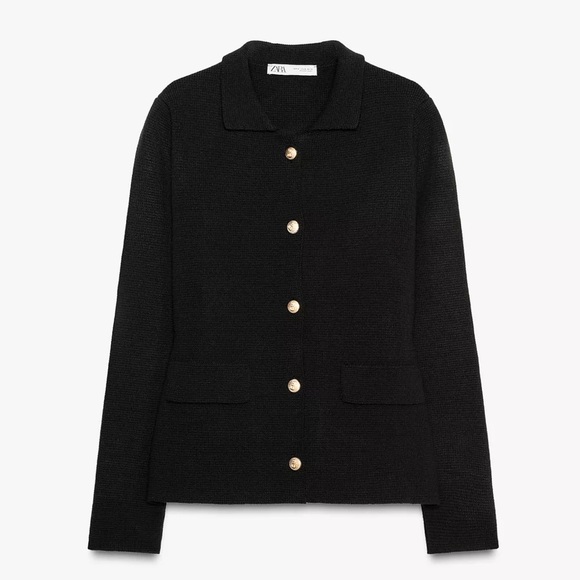 Zara smooth knit black cardigan - Picture 1 of 2